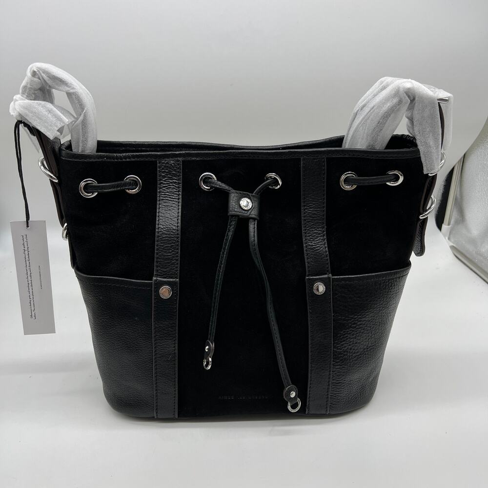 Aimee Kestenberg About Town Suede Drawstring Bags Black